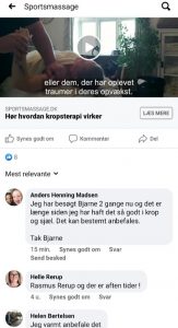 Anbefaling af kropsterapi hos Bjarne Lausen Trivselshuset.dk